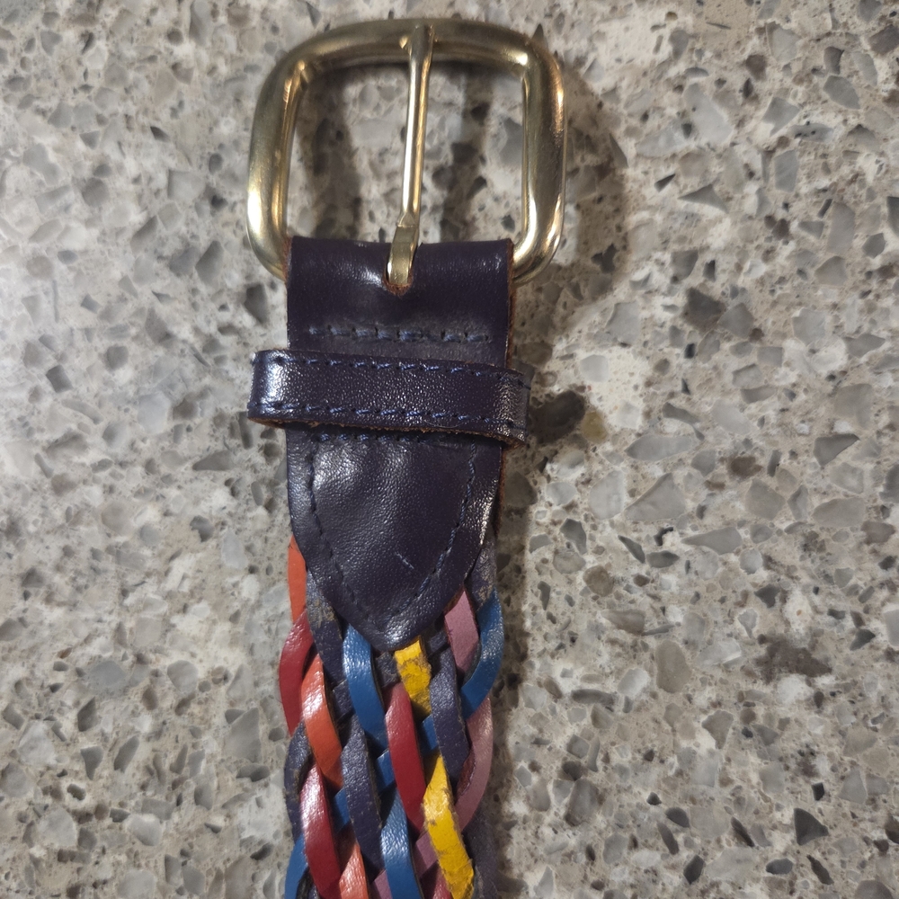Multicolor Braided Leather Belt
